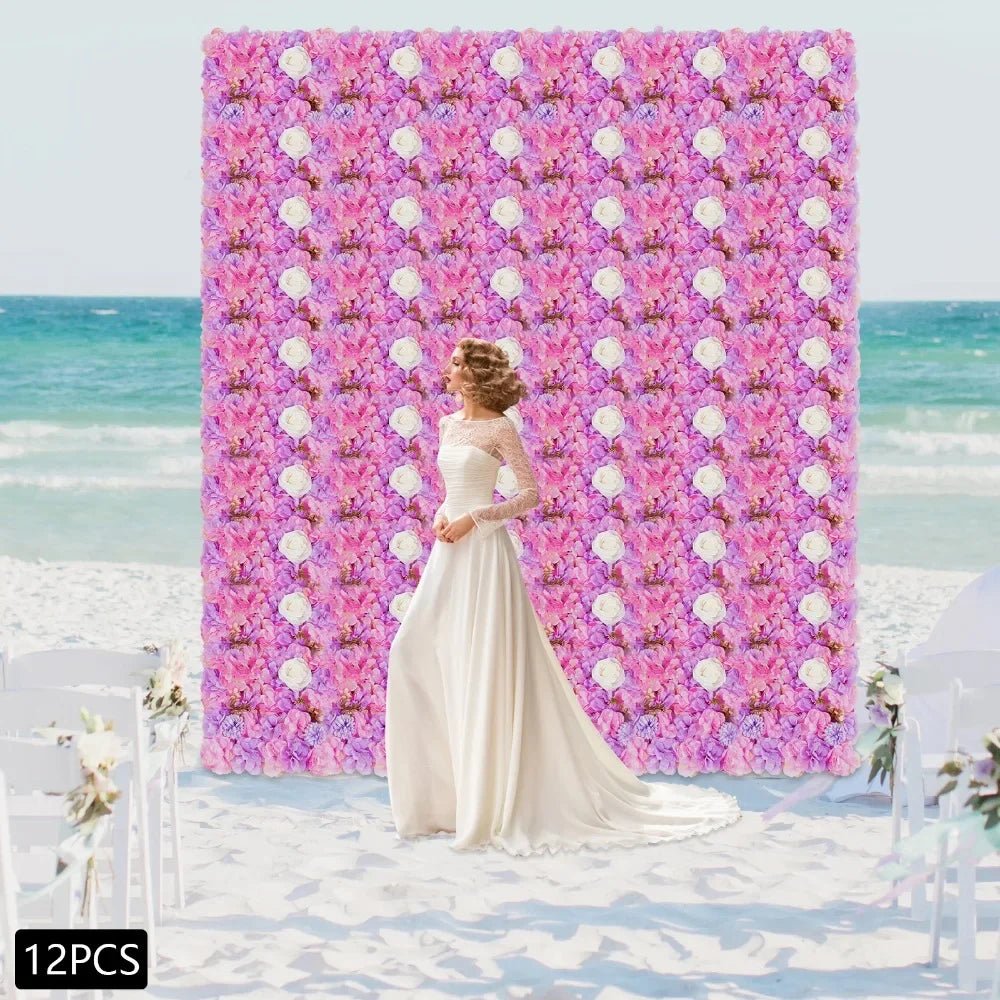 12PCS 3D Flower Wall Panels | Artificial Floral Backdrop Decor
