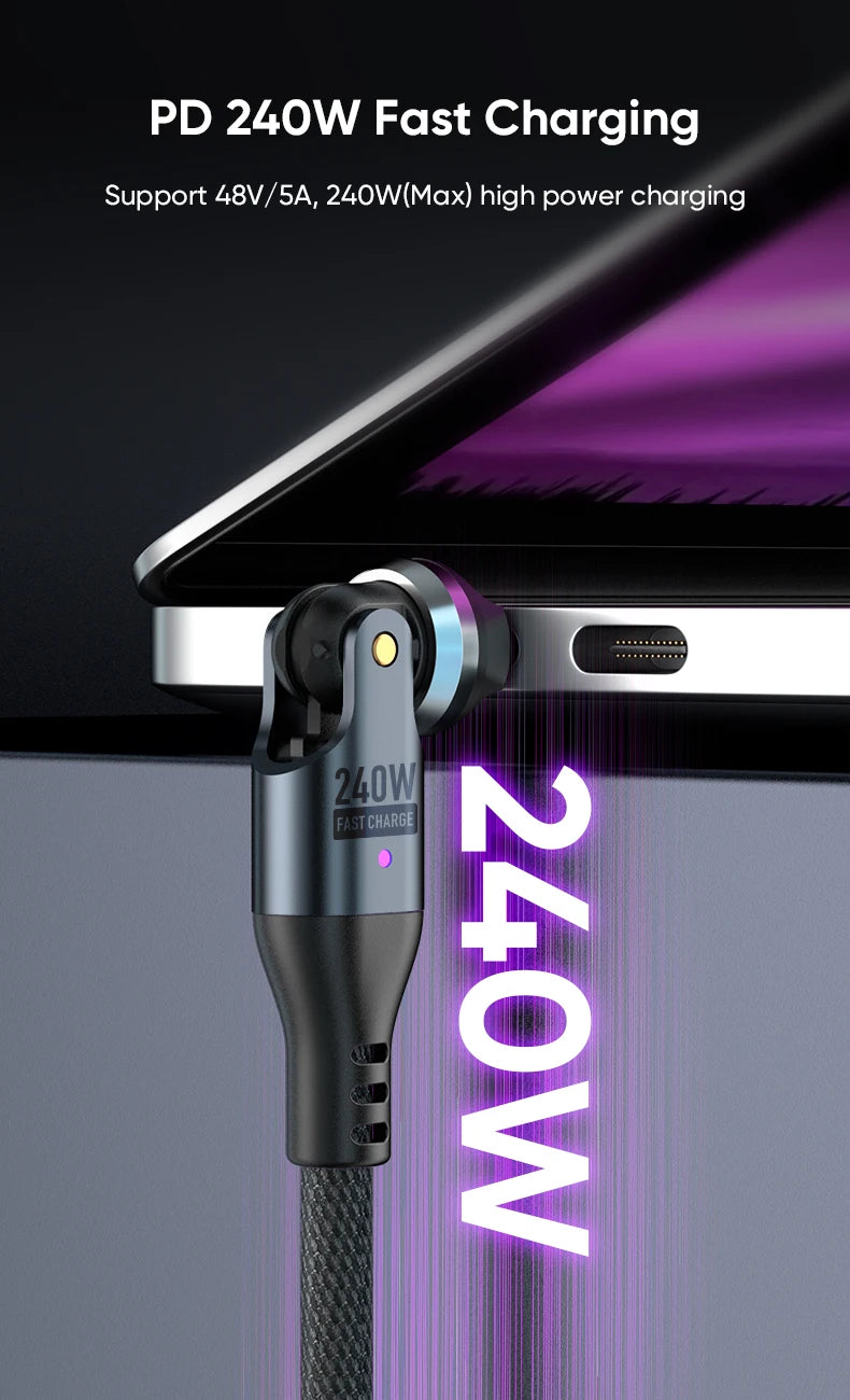 Rotating USB C to USB C Cable | Fast Charging Type C Cord