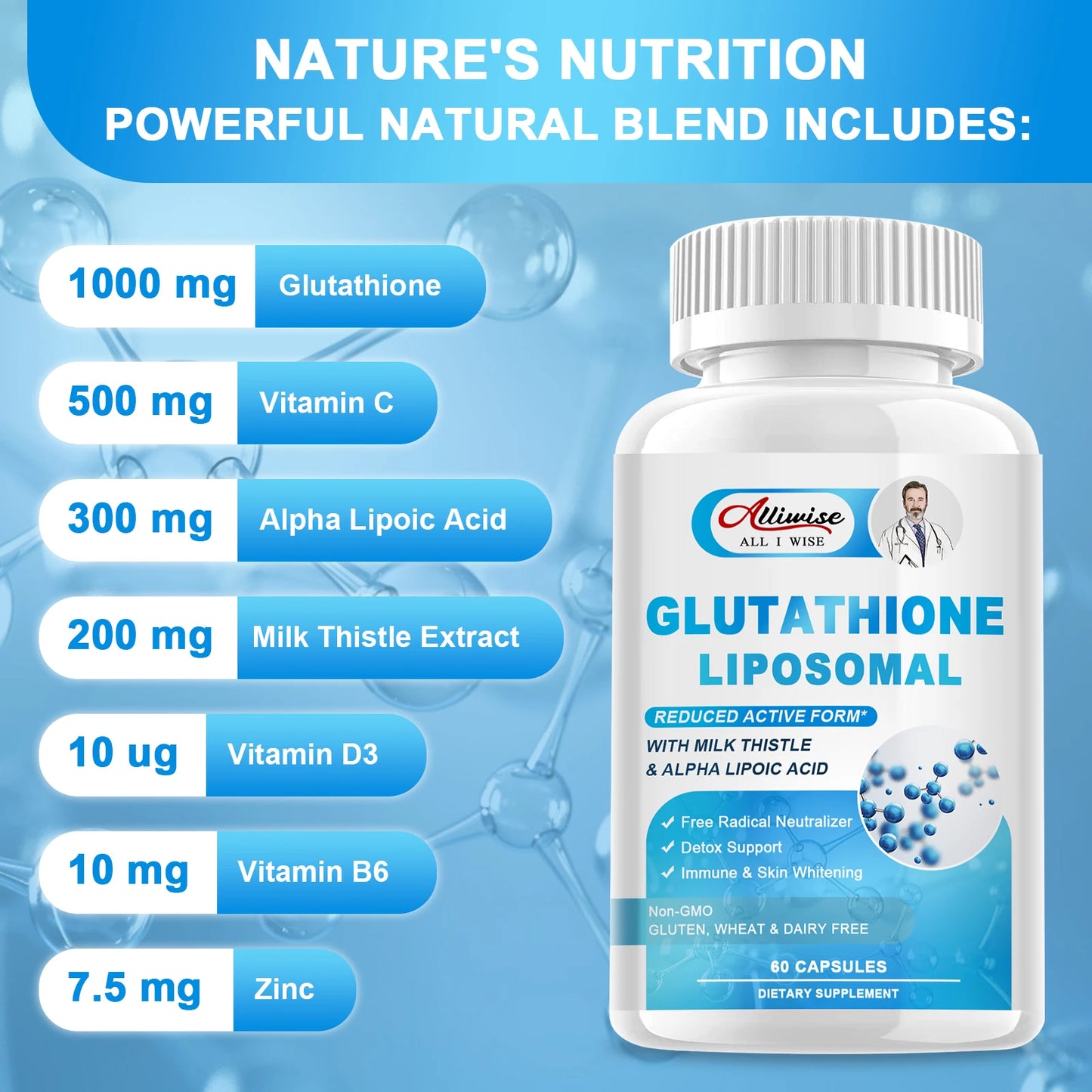 Glutathione Capsules for Skin Whitening & Immunity Boost