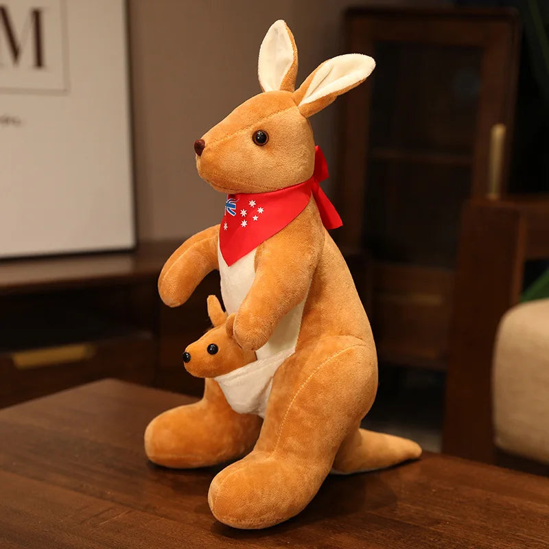Lifelike Kangaroo Plush Toy | Mum & Baby Simulation Toy