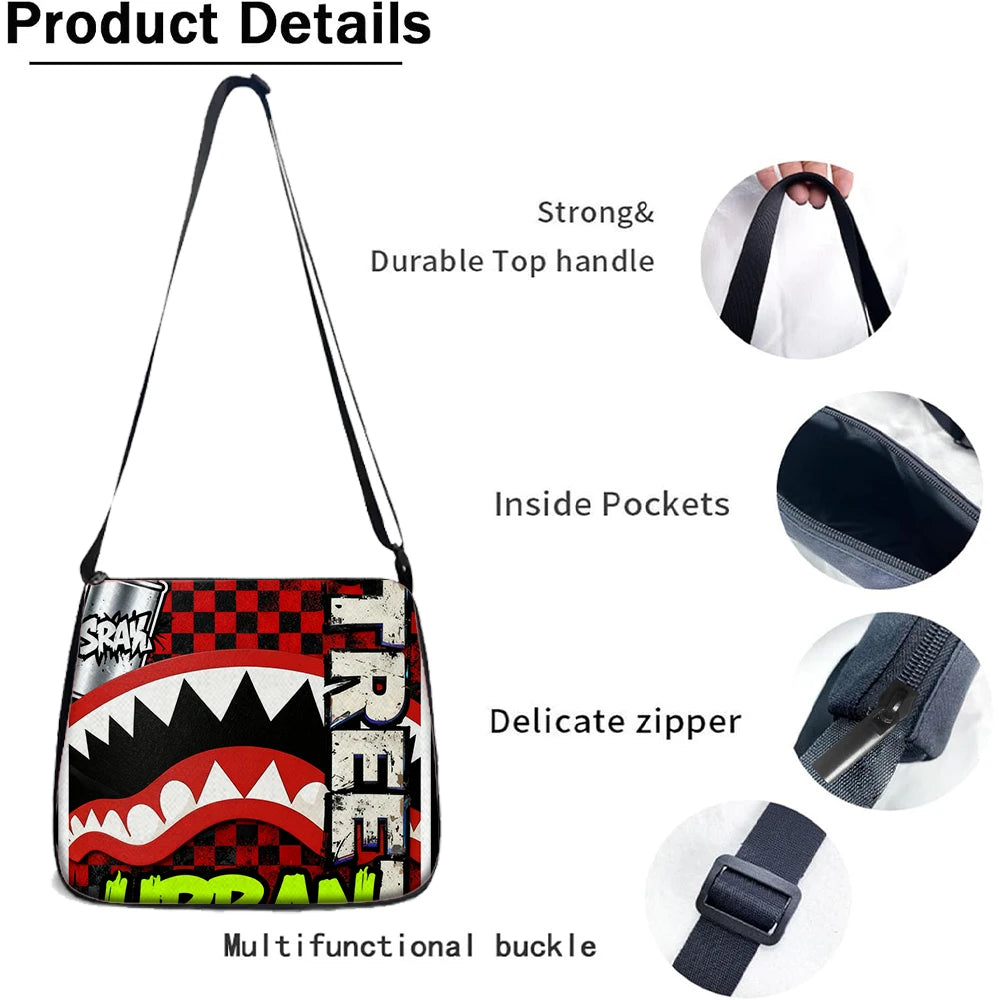 Trendy Shark Graphic Backpack Set | Perfect for School Adventures