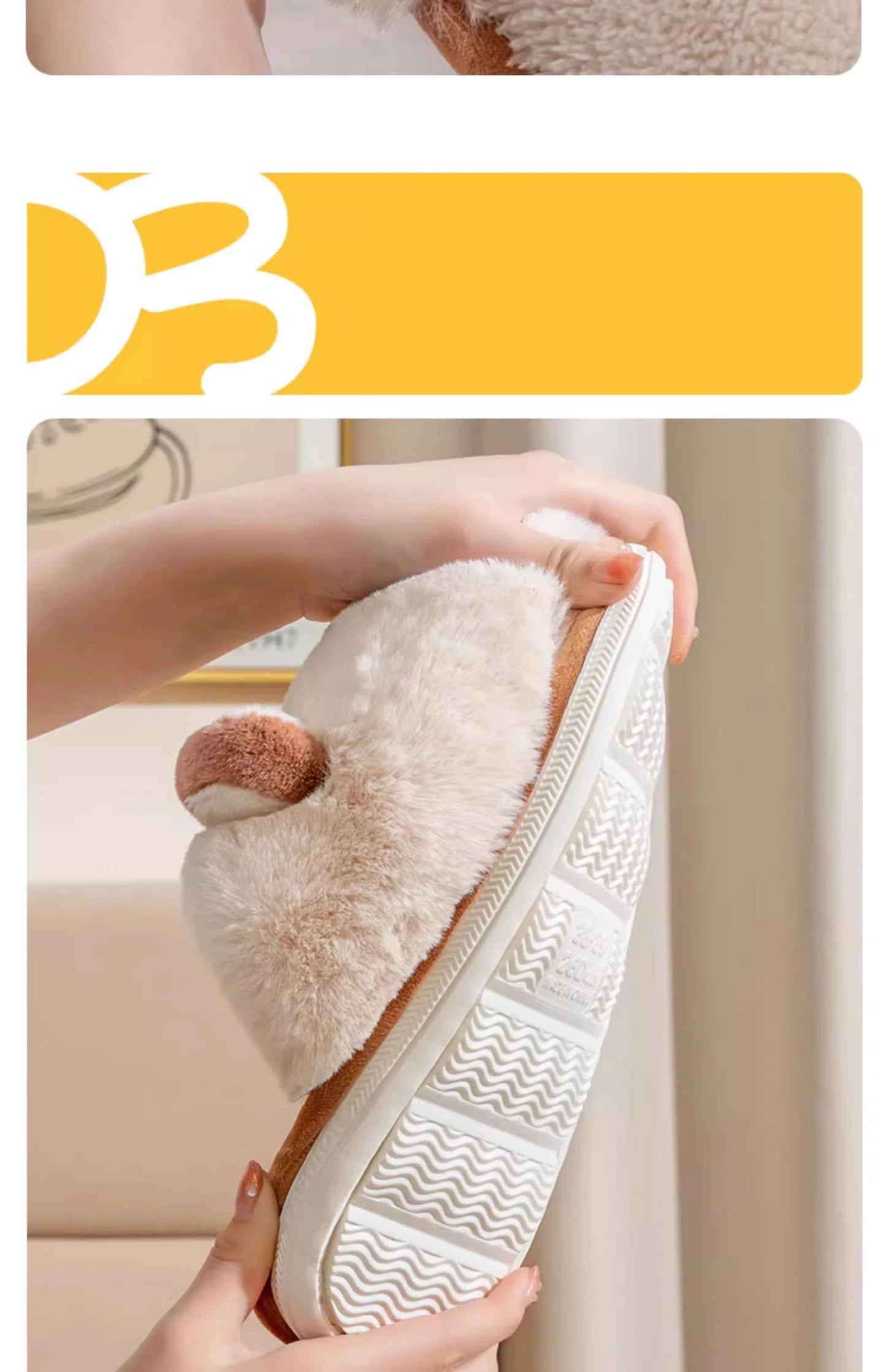 Women's Anti-Slip Plush Cotton Slippers | Cozy Warm Home Footwear