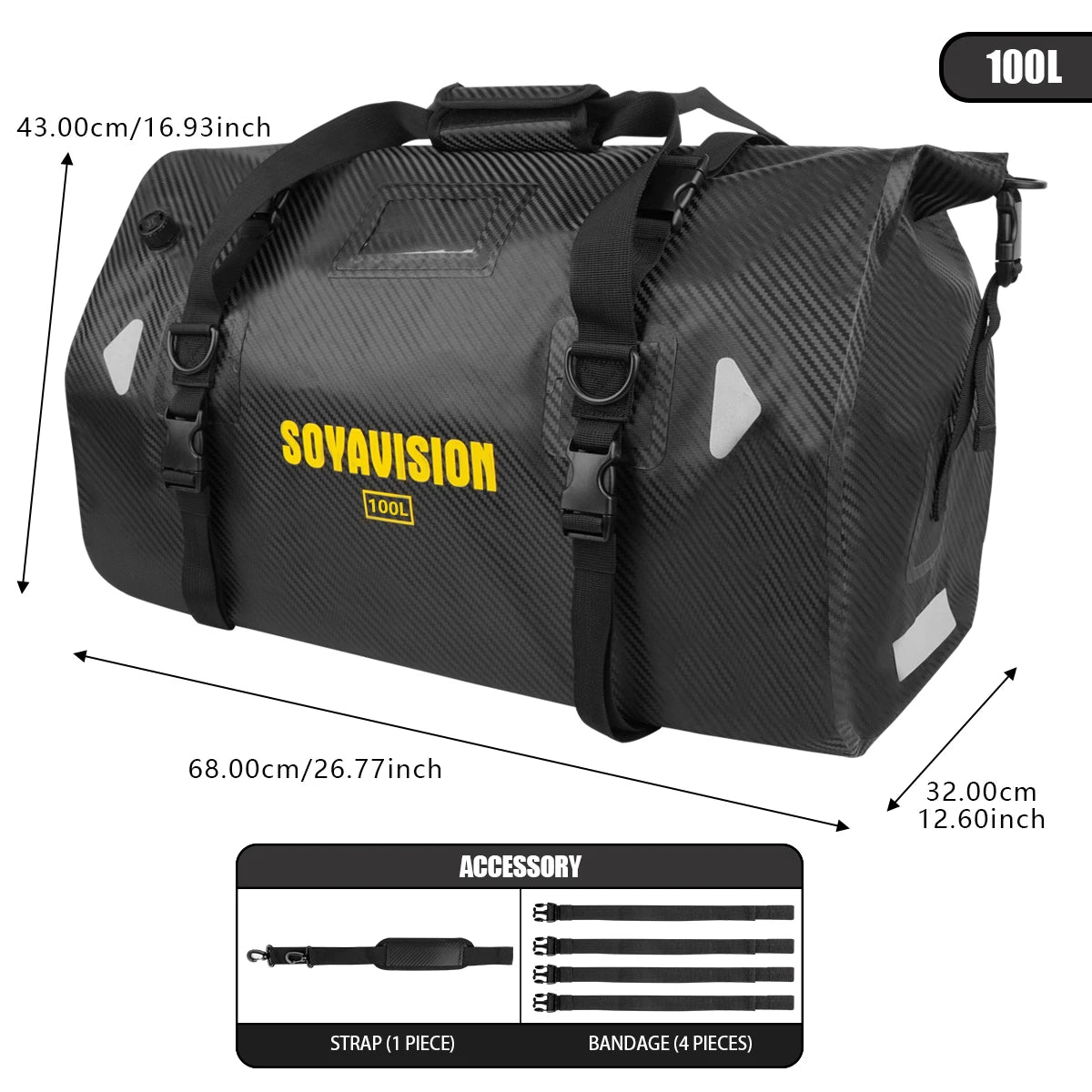 Waterproof Motorcycle Rear Seat Bag | Versatile Travel Duffel Bag