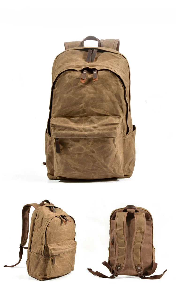 Waterproof Oil Wax Canvas Daypack | Versatile Unisex Rucksack