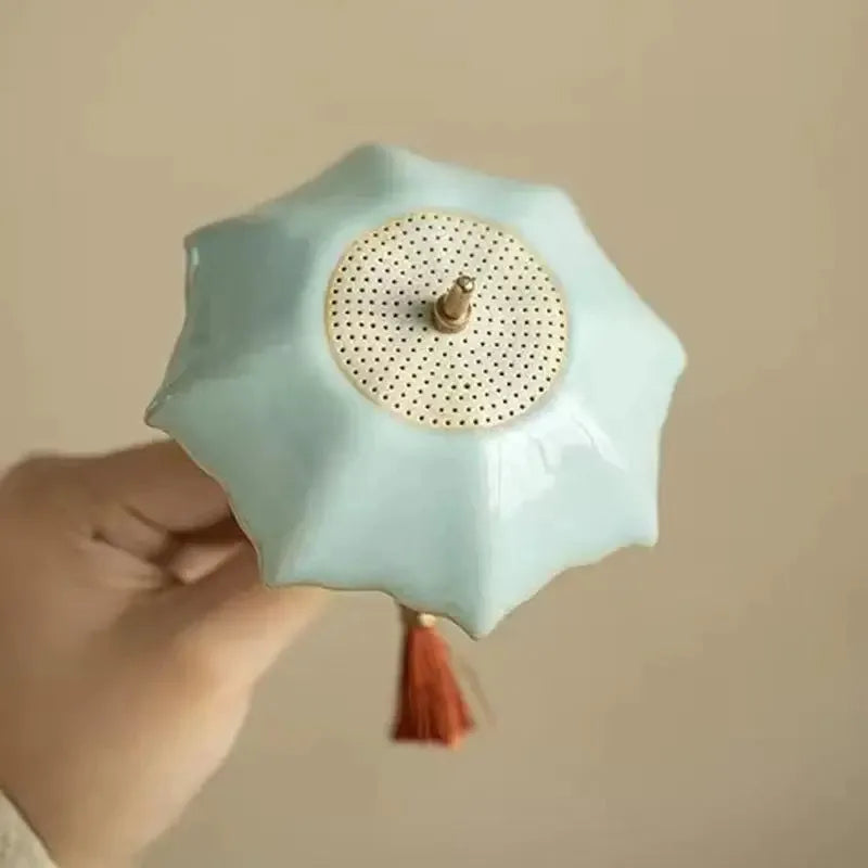Creative Handmade Rotating Umbrella Tea Filter Set | Anti-Scald Ornament