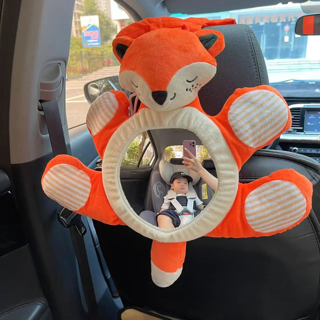 Baby Car Mirror for Safety | Easy View Cartoon Doll Design
