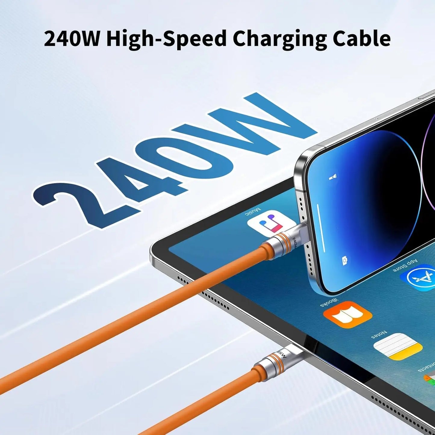 PD240W USB C Fast Charging Cable | Soft Silicone Type-C Cable