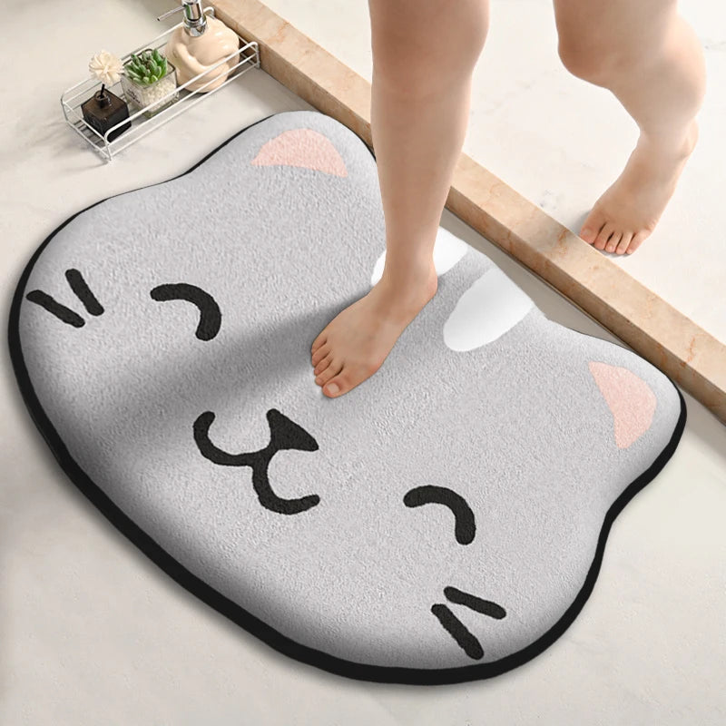 Non-Slip Absorbent Bathroom Floor Mat | Flannel Toilet Mat