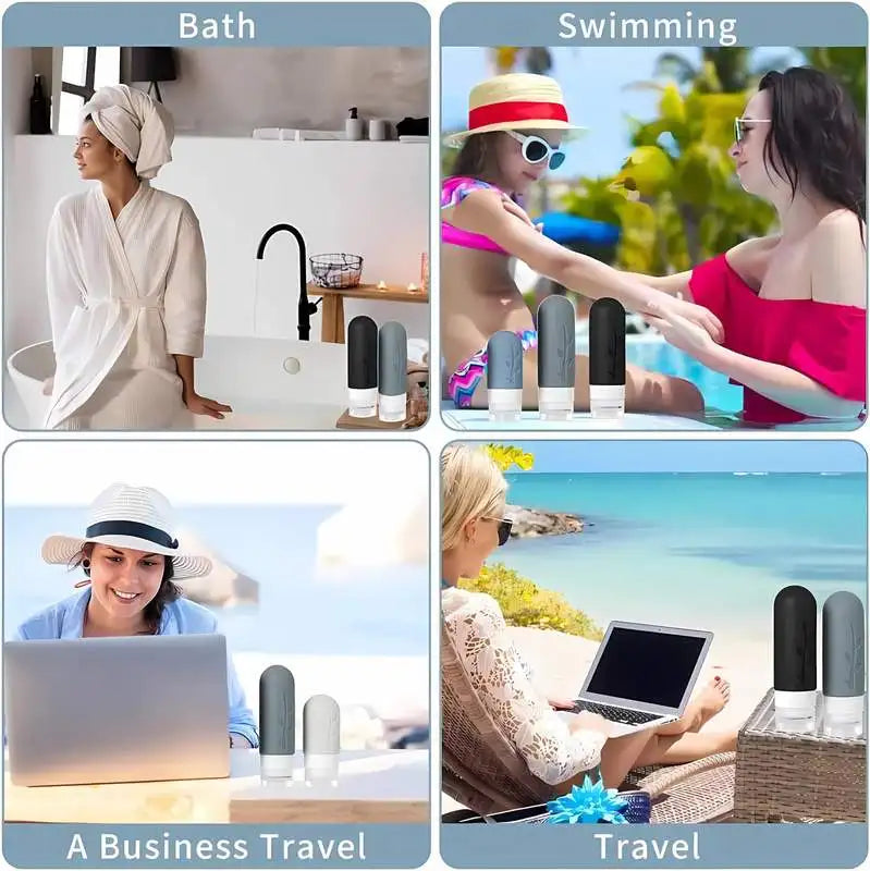 17Pcs Silicone Leak Proof Travel Bottles | Portable Toiletry Set