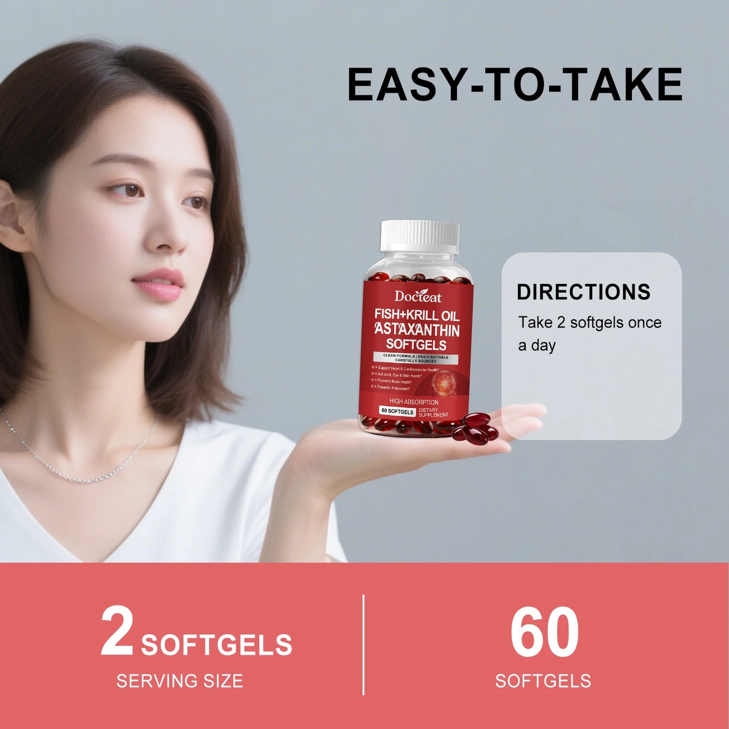 Fish & Krill Oil Softgels with Omega-3 | Antioxidant Support
