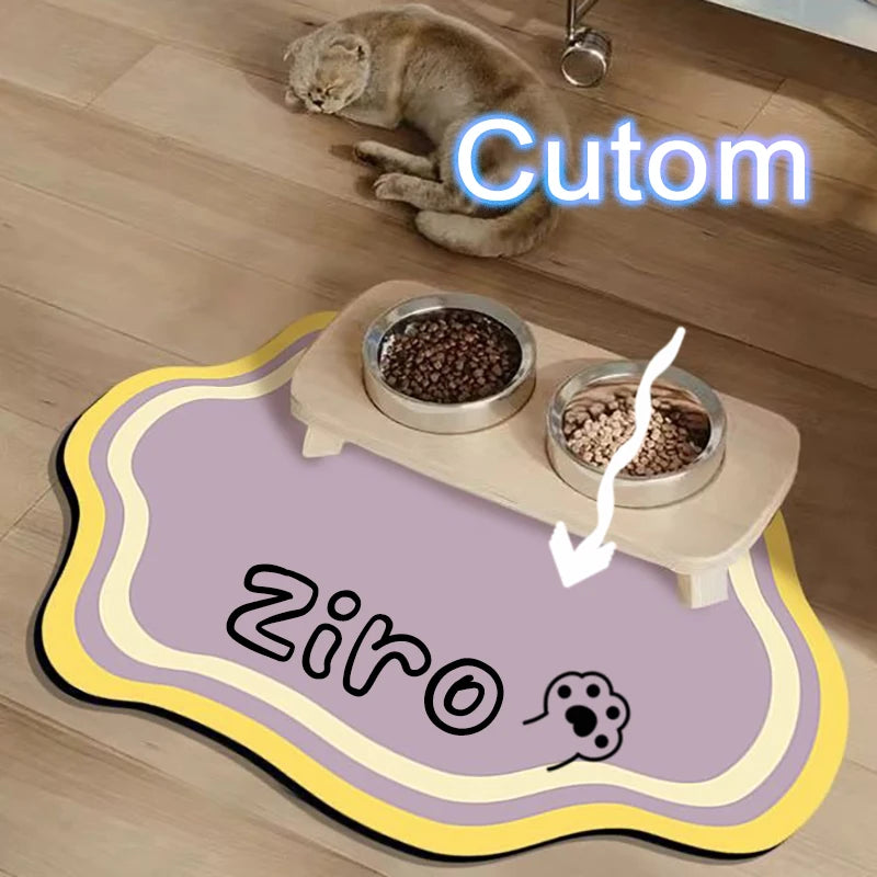 Cute Non-Slip Diatom Mud Pet Feeding Mat | Waterproof Home Decor