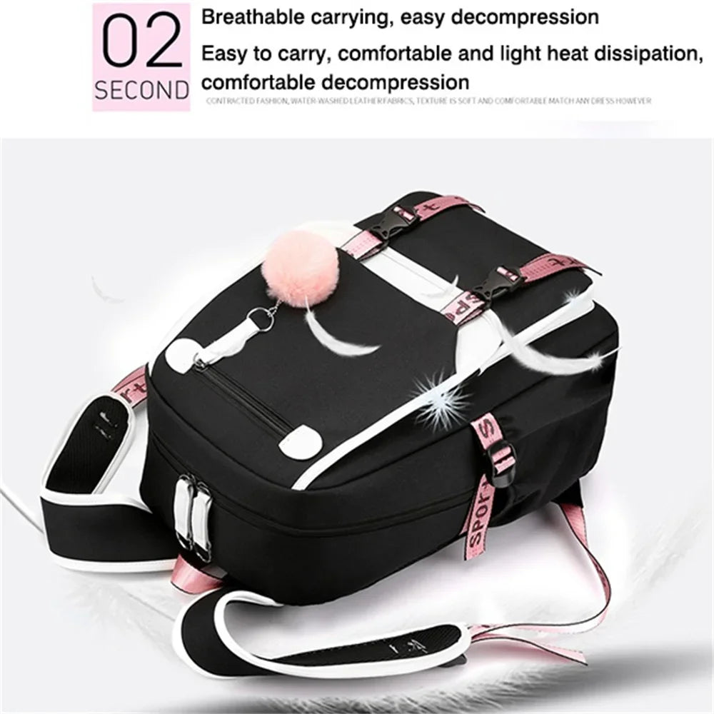 Cute Anime Cat Kawaii Backpack for Girls | Perfect Back to School Bag
