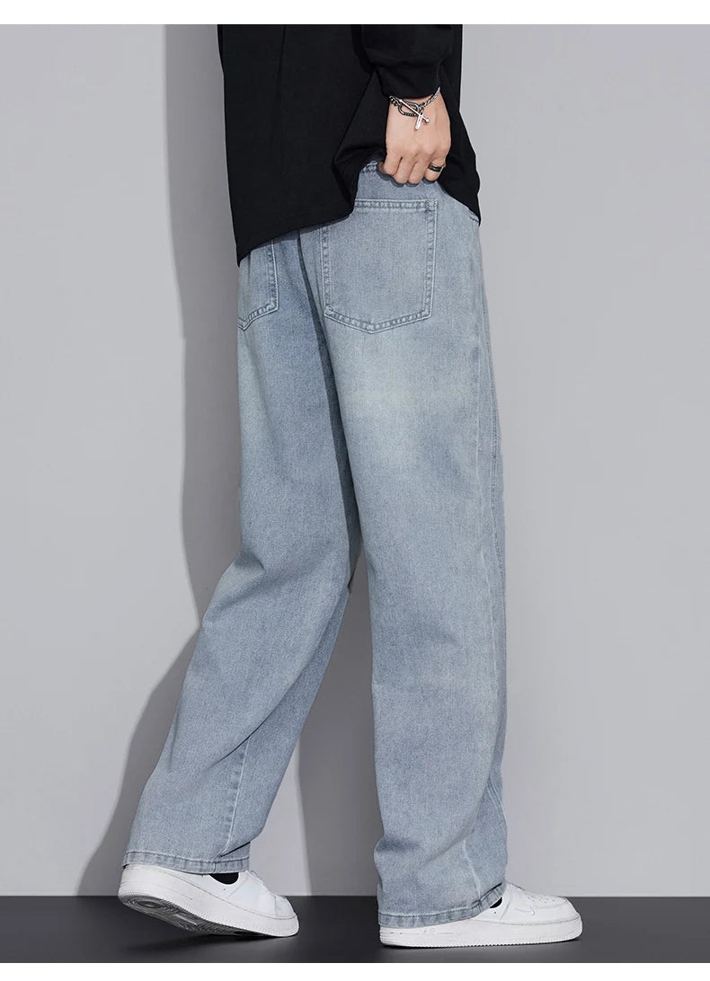 Men's Distressed Wide Leg Jeans | Casual Autumn Winter Style