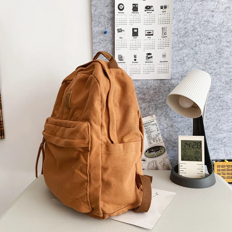 Casual Canvas Backpack for Students | Trendy Unisex College Bag