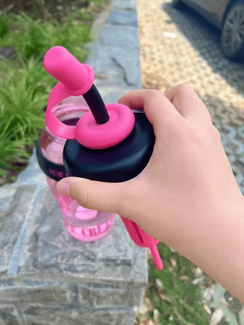 Stylish Large-Capacity Sports Water Bottle with Straw | Portable & Durable