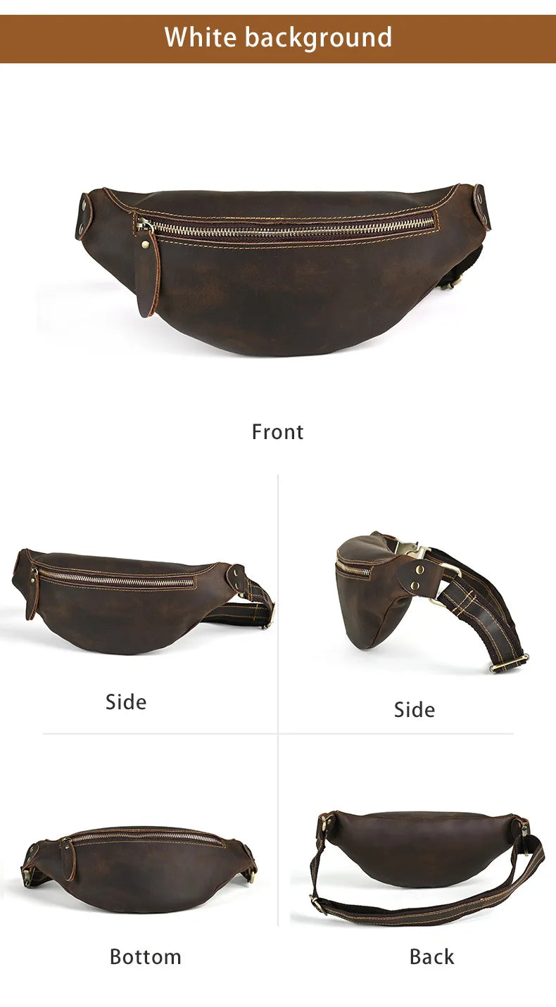 Men's RFID Anti-Theft Genuine Leather Sling Bag | Versatile Travel Pack