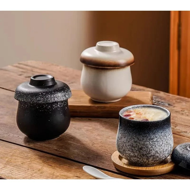Japanese Ceramic Small Stew Pot Set | Creative Tableware for One