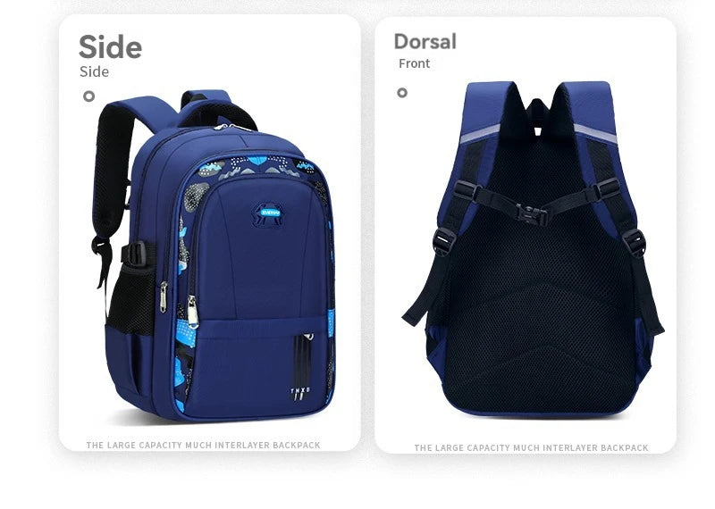 Lightweight Boys Schoolbag for Grades 1-6 | Large Capacity Kids Bag