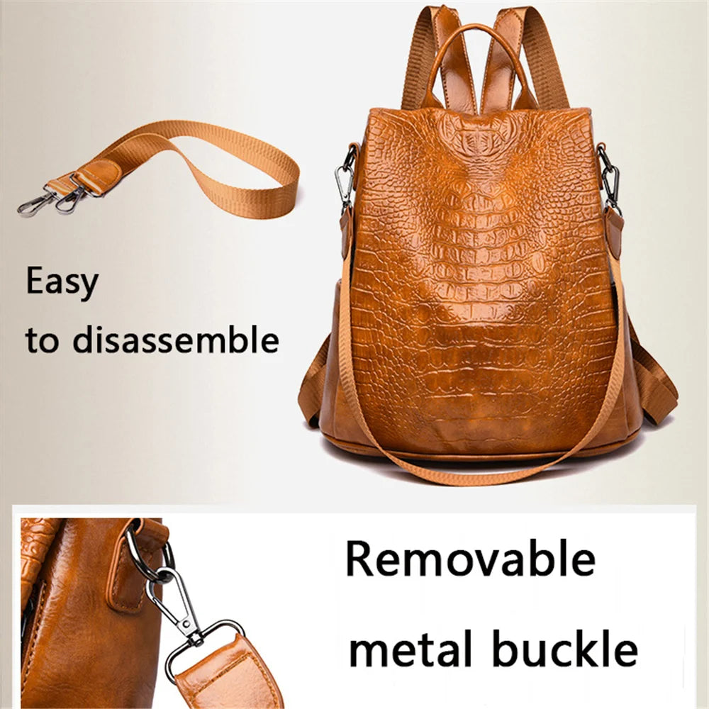 Stylish Anti-Theft Women's PU Leather Backpack | Perfect for Travel