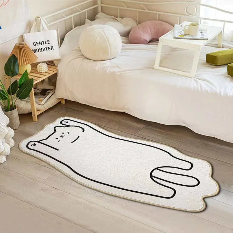 Irregular Cartoon Animal Cashmere Carpet | Cozy Floor Mat for Kids