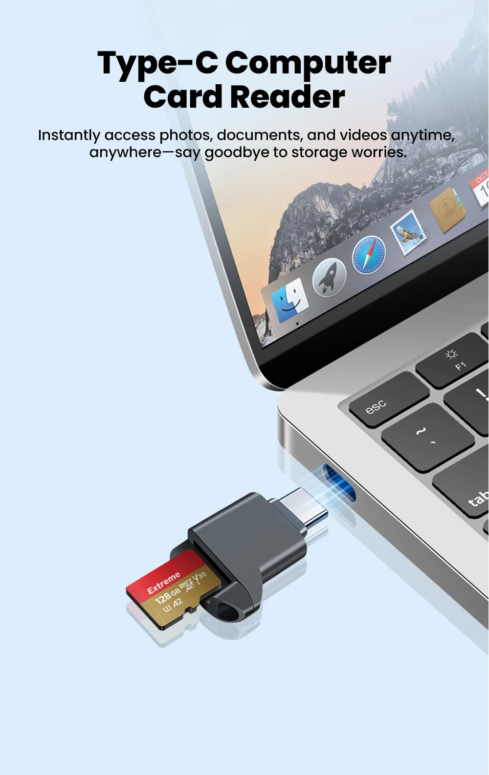 Type-C Mini TF Card Reader | Versatile External Storage Solution