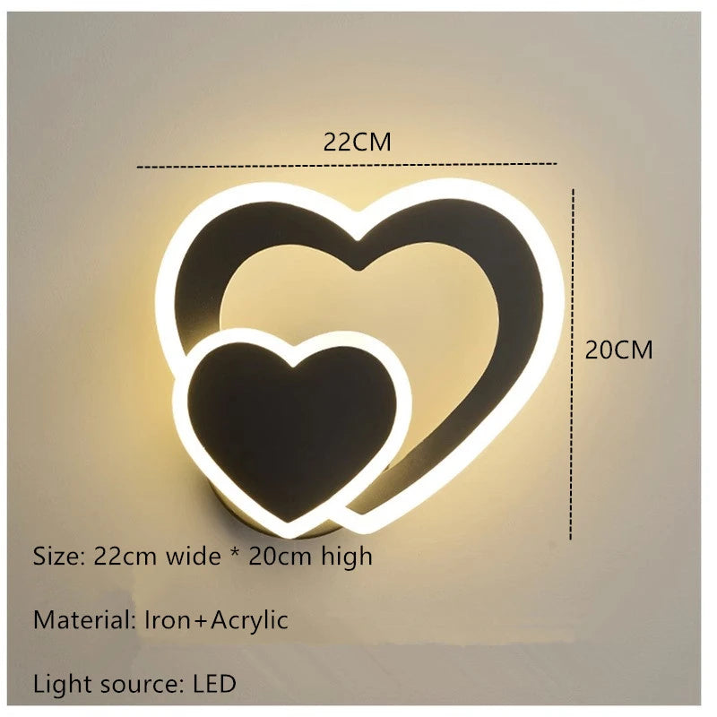 LED Heart-Shaped Wall Lamp | Modern Love Lighting for Home