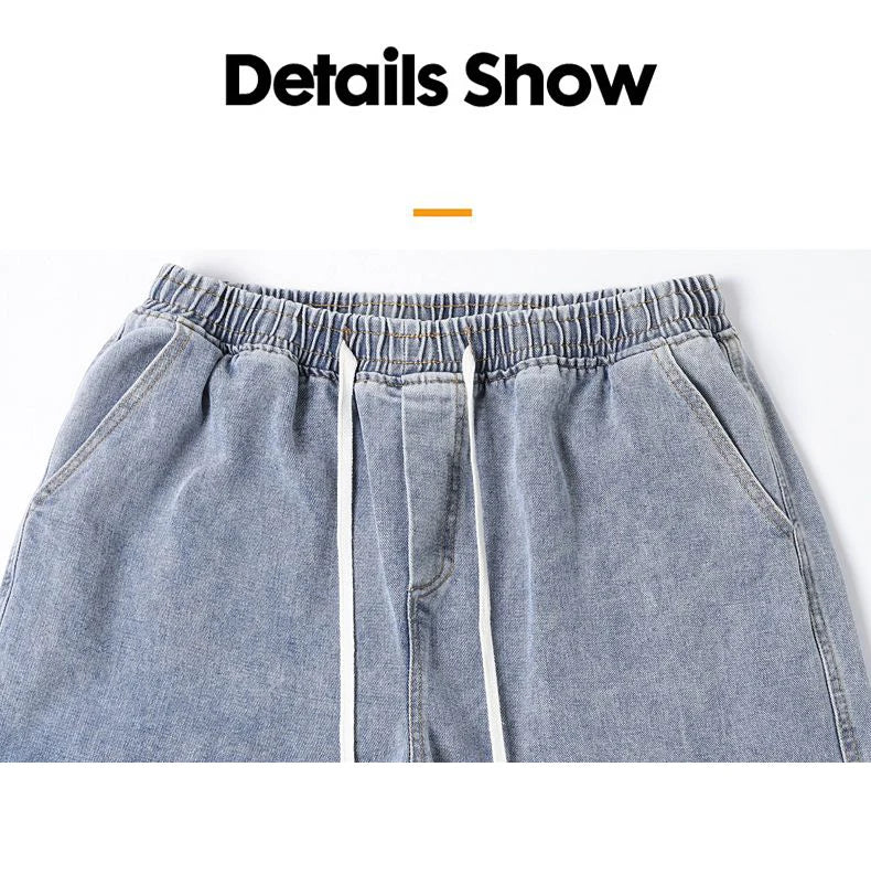 Men's Baggy Cargo Jeans with Elastic Waist | Casual Vintage Style