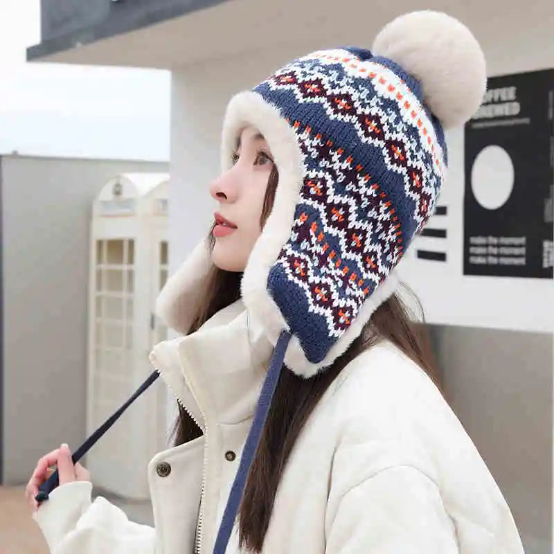 Women's Plush Fleece Lined Bomber Hat | Cozy Winter Earflap Cap