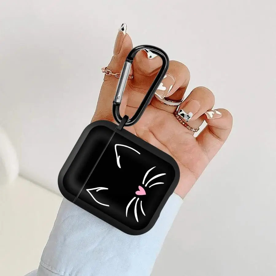 Bonitas fundas para auriculares con orejas de gato | Protección elegante para tus AirPods