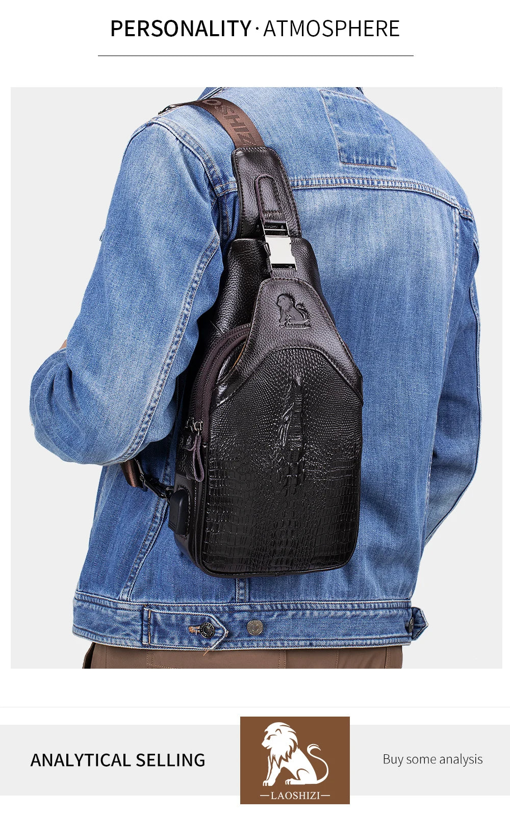 Men's Leather Crossbody Chest Bag | Multifunctional USB Bag