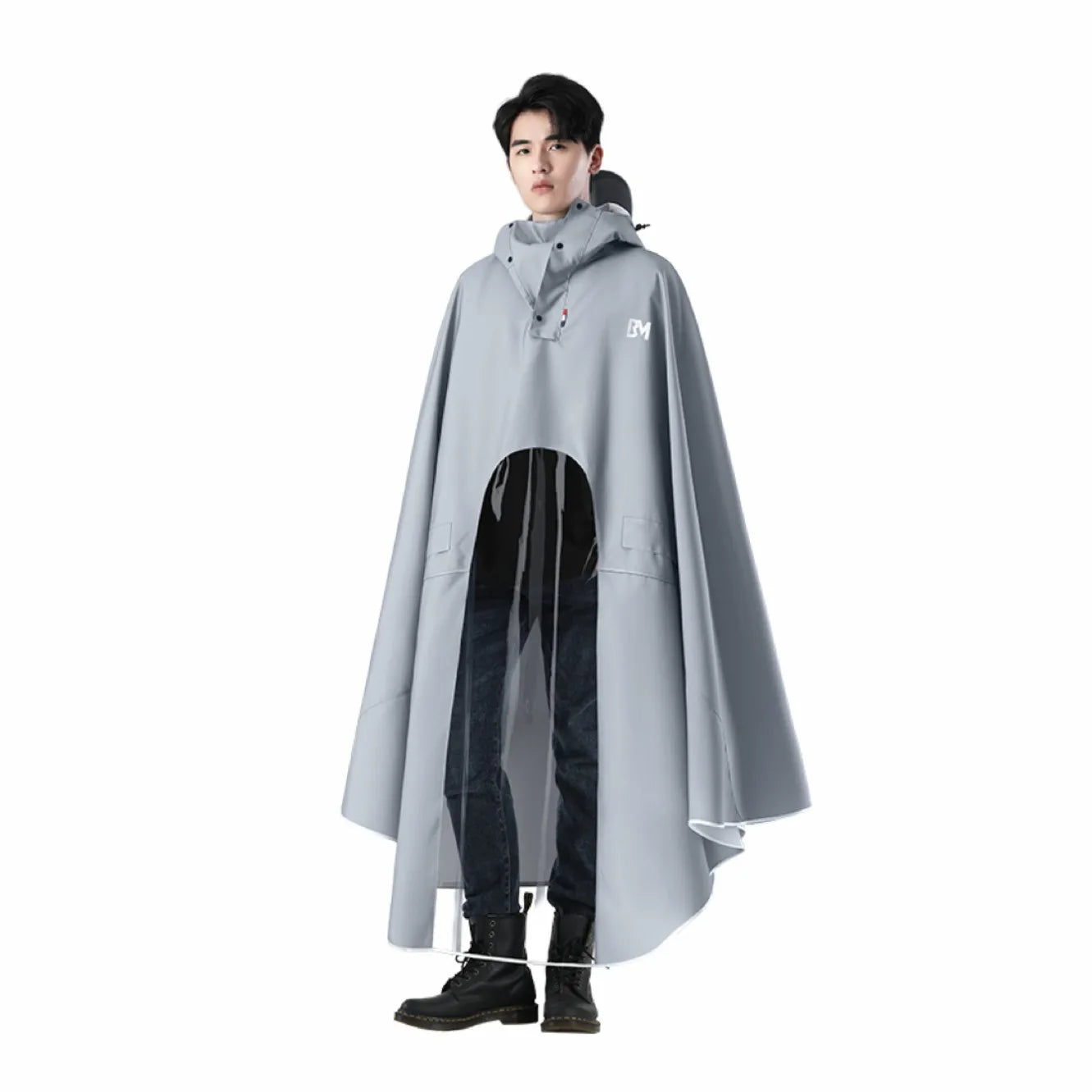 Men's Full-Length Rain Poncho for Motorcycle & Scooter Riders