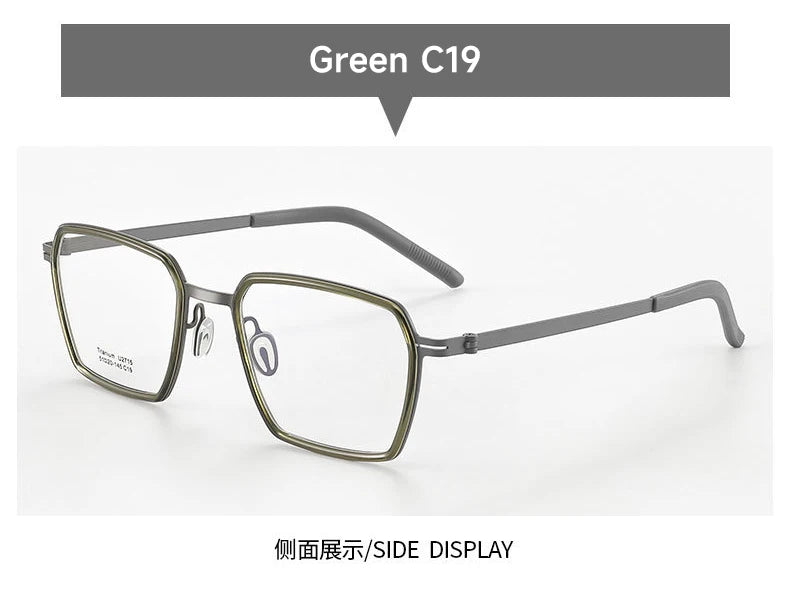 Simple Geometric Polygon Fashion Titanium Glasses | Blue Light Protection