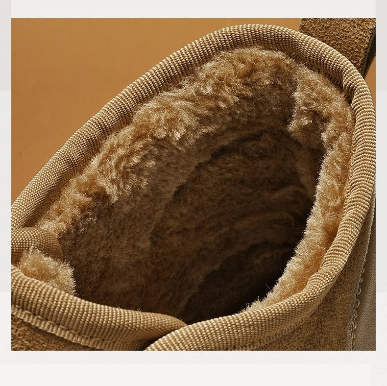 Men's Warm Fleece Lined Snow Boots | Mid-Calf Ankle Winter Shoes