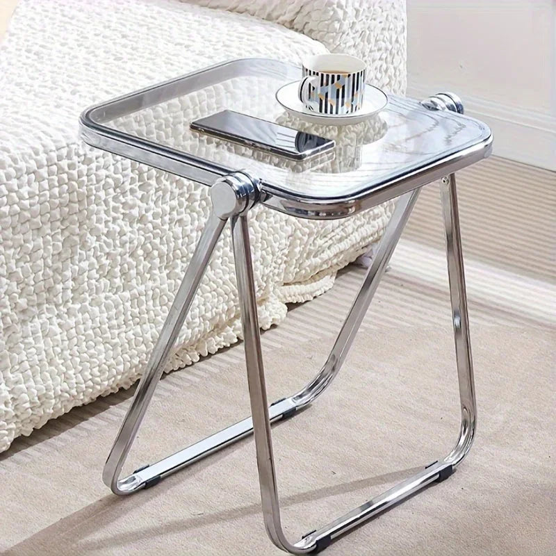 Mesa Auxiliar Plegable de Moda | Mesa de Centro Moderna de Acrílico
