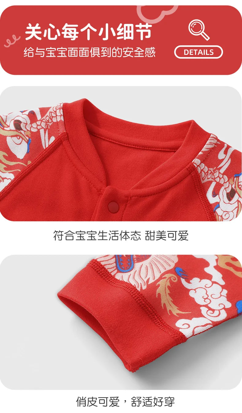 Cute Baby Romper | Cozy Red Cotton Jumpsuit for Autumn Fun