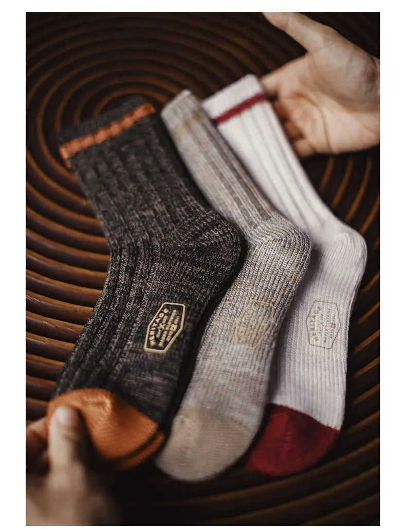 Men's 3-Pack Vintage Wool Blend Socks | Cozy Thermal Comfort