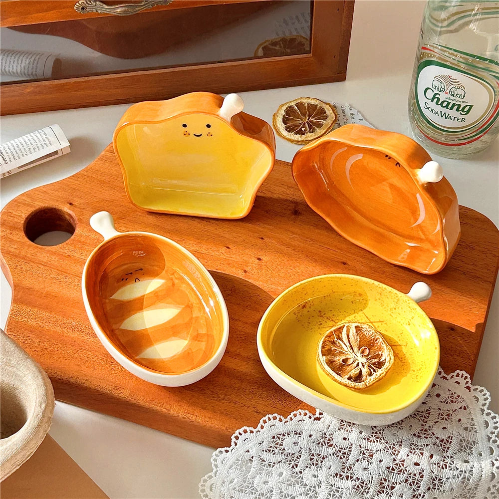 Cute Bread-Shaped Japanese Sushi Dipping Saucer | Mini Plate Tableware