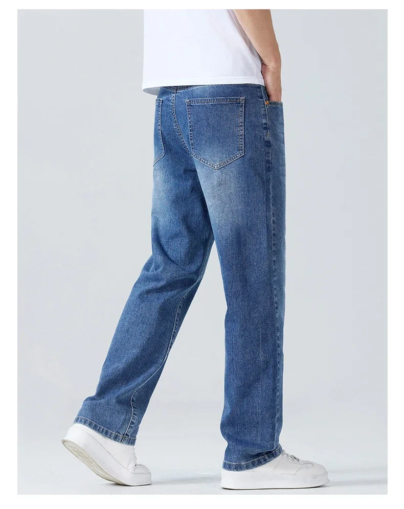 Men's Summer Thin Straight Jeans | Breathable & Comfortable Trousers