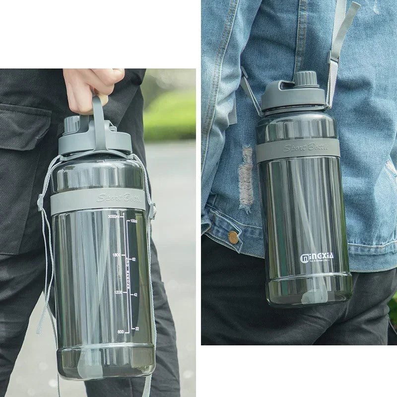 Outdoor Double Straw Water Drinking Bottle | BPA Free Sports Cup