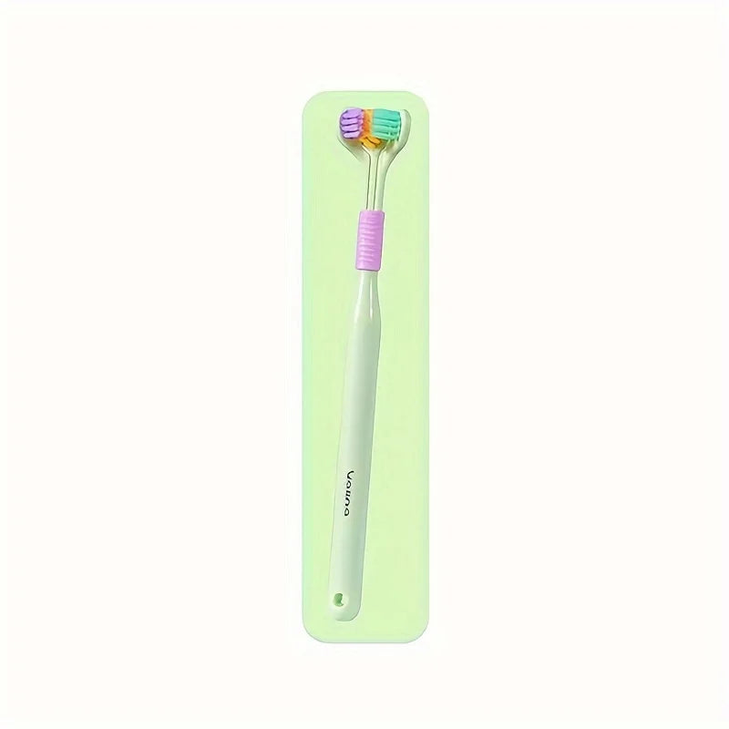 Three-Sided Toothbrush with Ultra-Fine Soft Bristles for Deep Cleaning