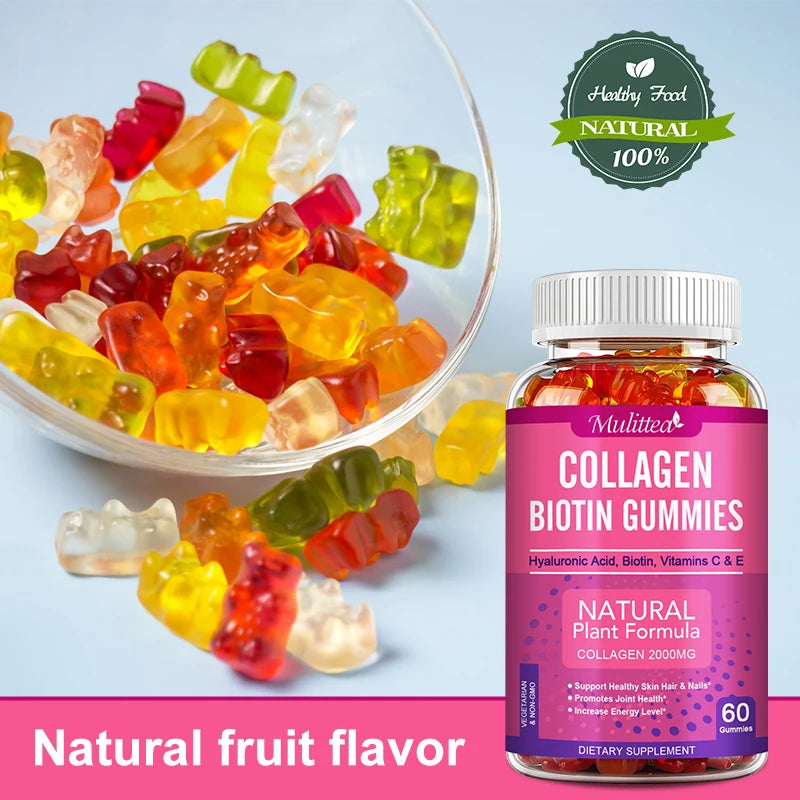 Collagen Gummies with Biotin & Vitamin C | Skin, Hair, Nails Support