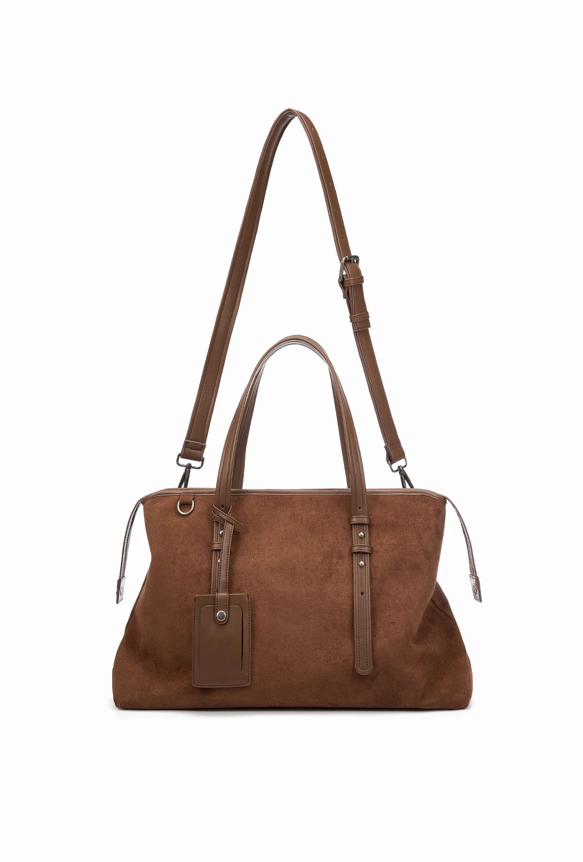 Elegant Black Suede Tote Bag | Stylish Large Capacity Unisex Handbag