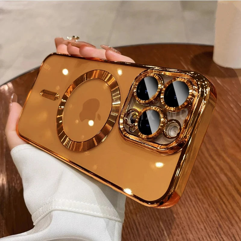 Luxury Magnetic Clear Case for MagSafe iPhone | Shockproof Cover