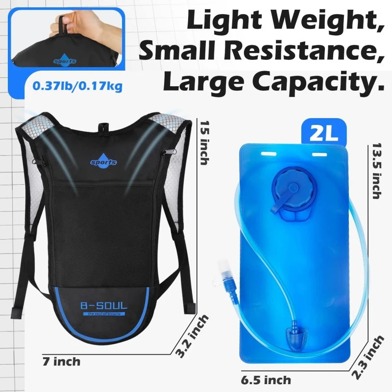 Lightweight Hydration Backpack | 2L Water Bladder For Outdoor Adventures