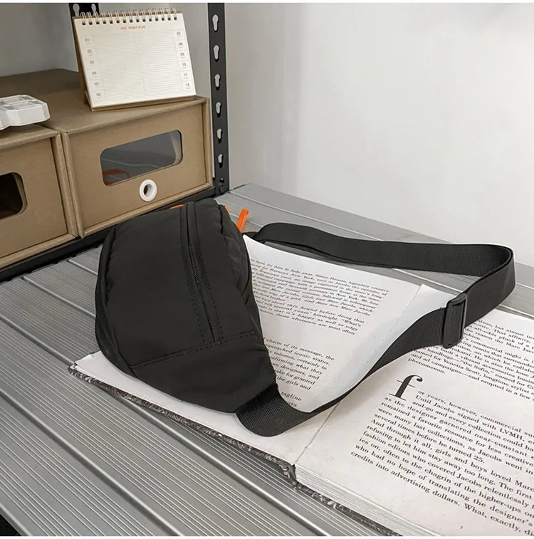 Street Casual Hip Hop Sport Fanny Pack Men Women Waterproof Functional Crossbody Bag Fashion Motorcycle Chest Bag Green Orange