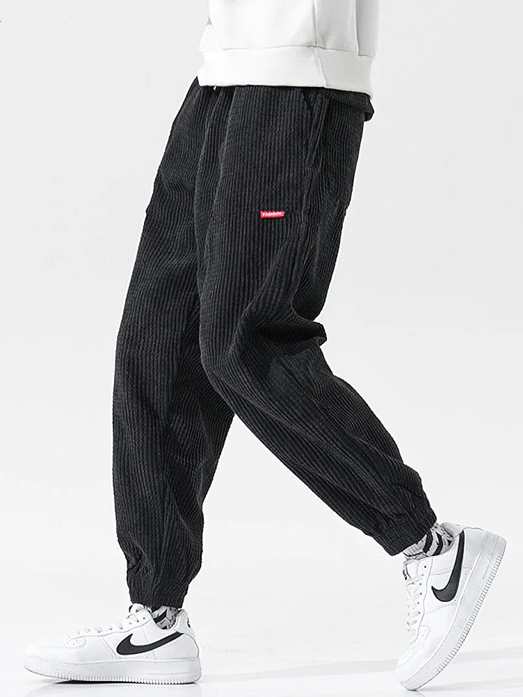 Men's Baggy Corduroy Jogger Pants | Comfortable Casual Trousers