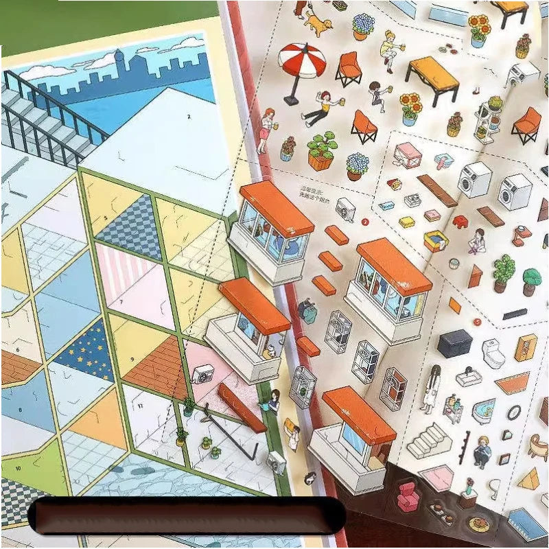 Miniature Scene Collection Stickers | DIY 3D Dollhouse Crafts