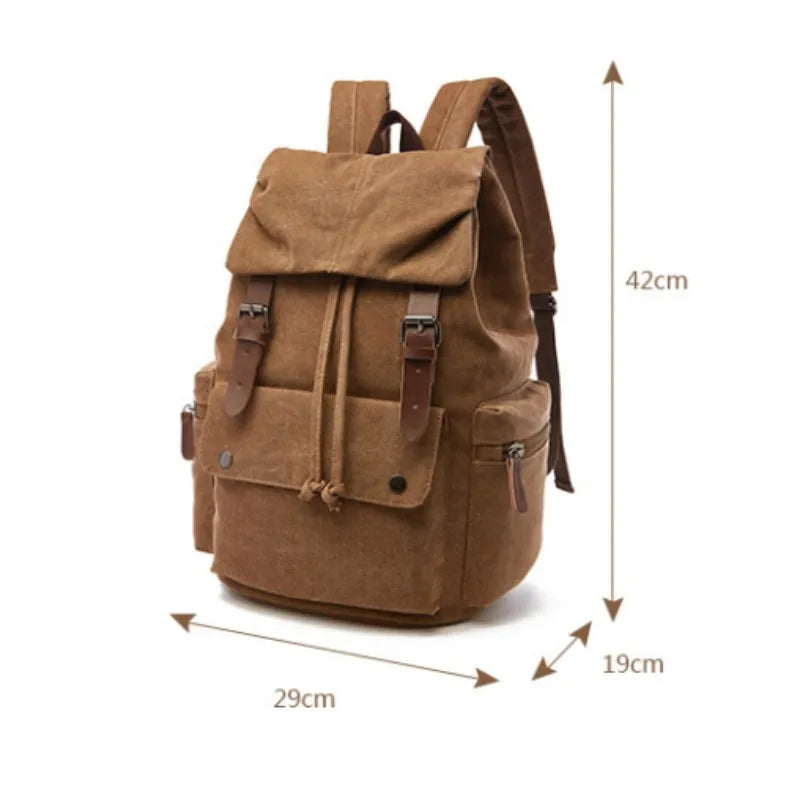 Vintage Canvas Backpack | Spacious Hiking & Travel Bag