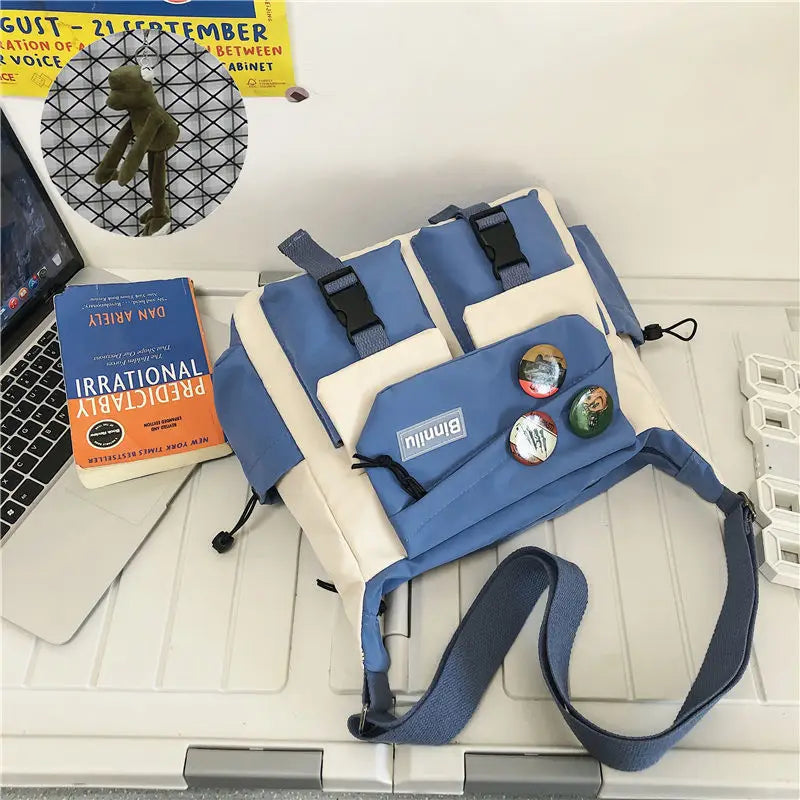 Stylish Waterproof Nylon Messenger Bag | Unisex Crossbody Satchel