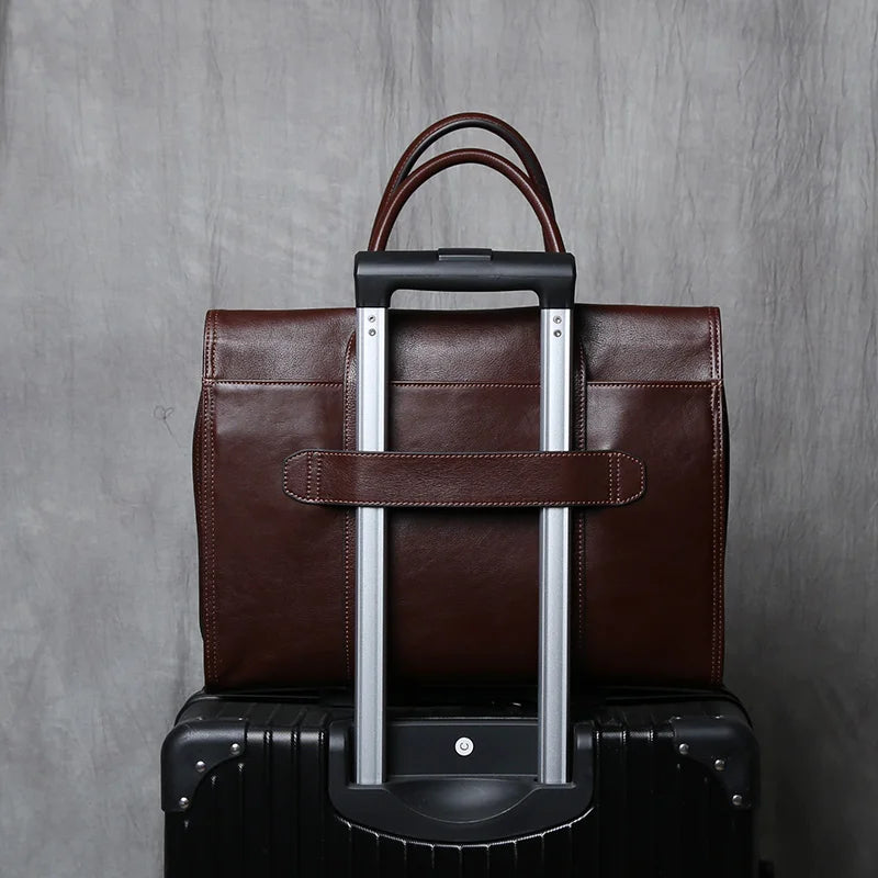 Vintage Genuine Leather Men's Briefcase for 14 Inch Laptops